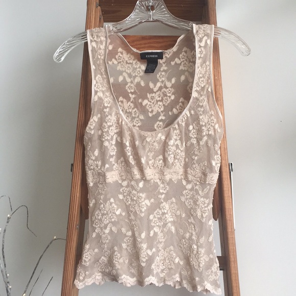 Express Tops - Express Almost Vintage Lace Camisole/Tank Top